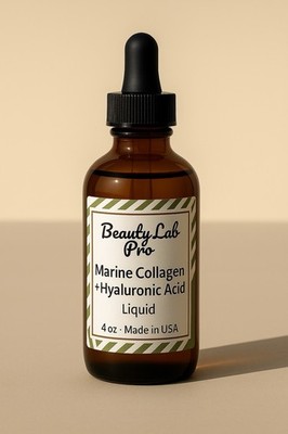 Marine Collagen + Hyaluronic Acid Liquid · Cosmetic Ingredient · 4 oz USA
