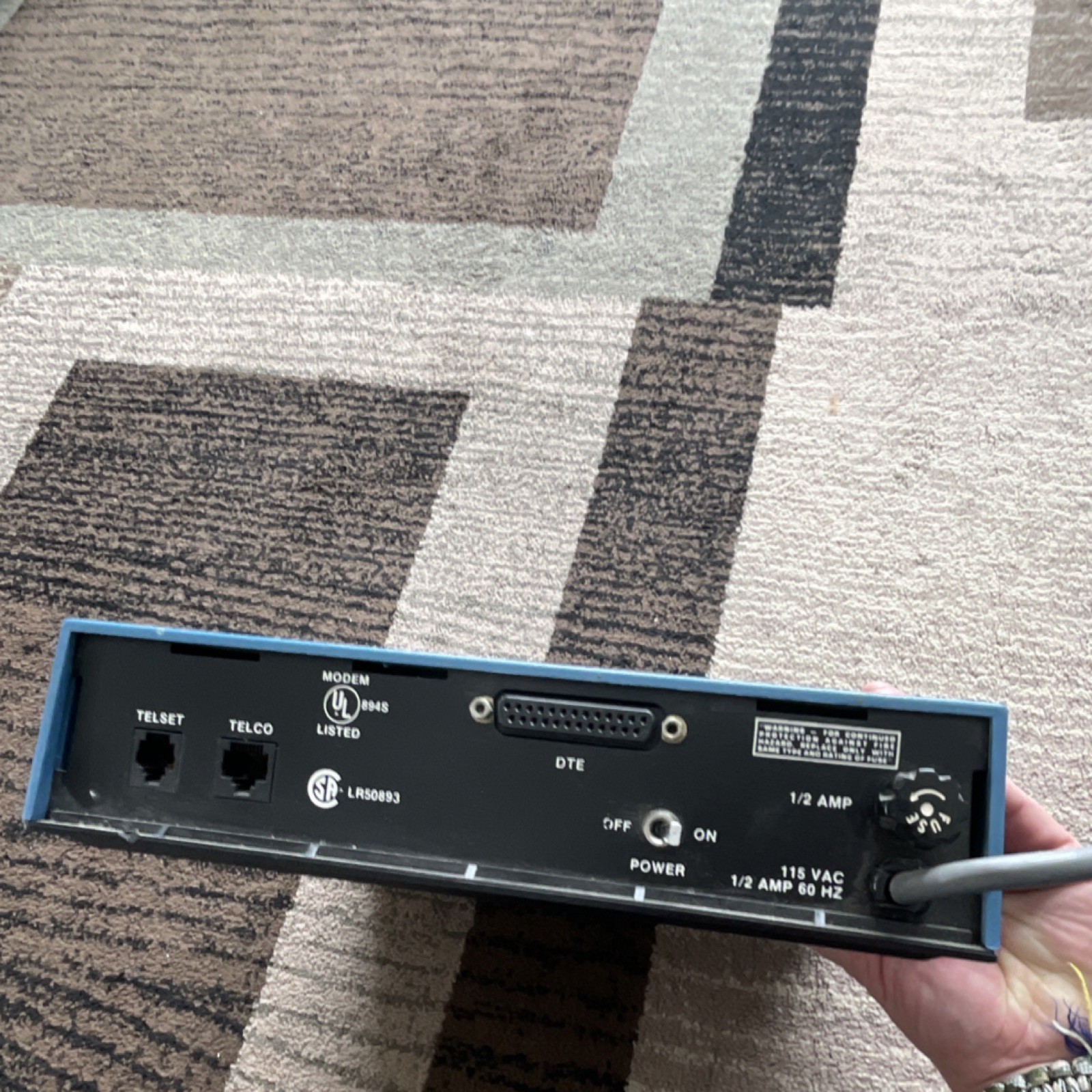 Modem Blue Motorola 212 A/D Dial-Up Modem Blue Black RJ-11 D-sub Ports Serial ...
