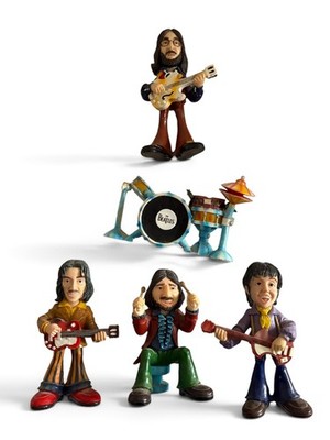 The Beatles Konvolut 4 Resin Figuren Vintage Selten Sammlerstück Band Set