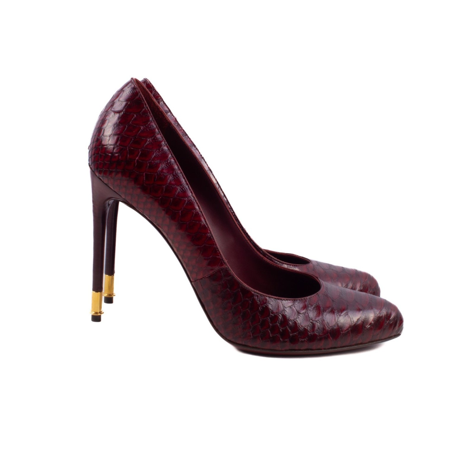 TOM FORD DARK RED PYTHON LEATHER STILETTO HEEL SH… - image 2