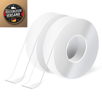 Art3d Nano Doppelseitiges Klebeband 2 Rollen 3 Meter Transparent