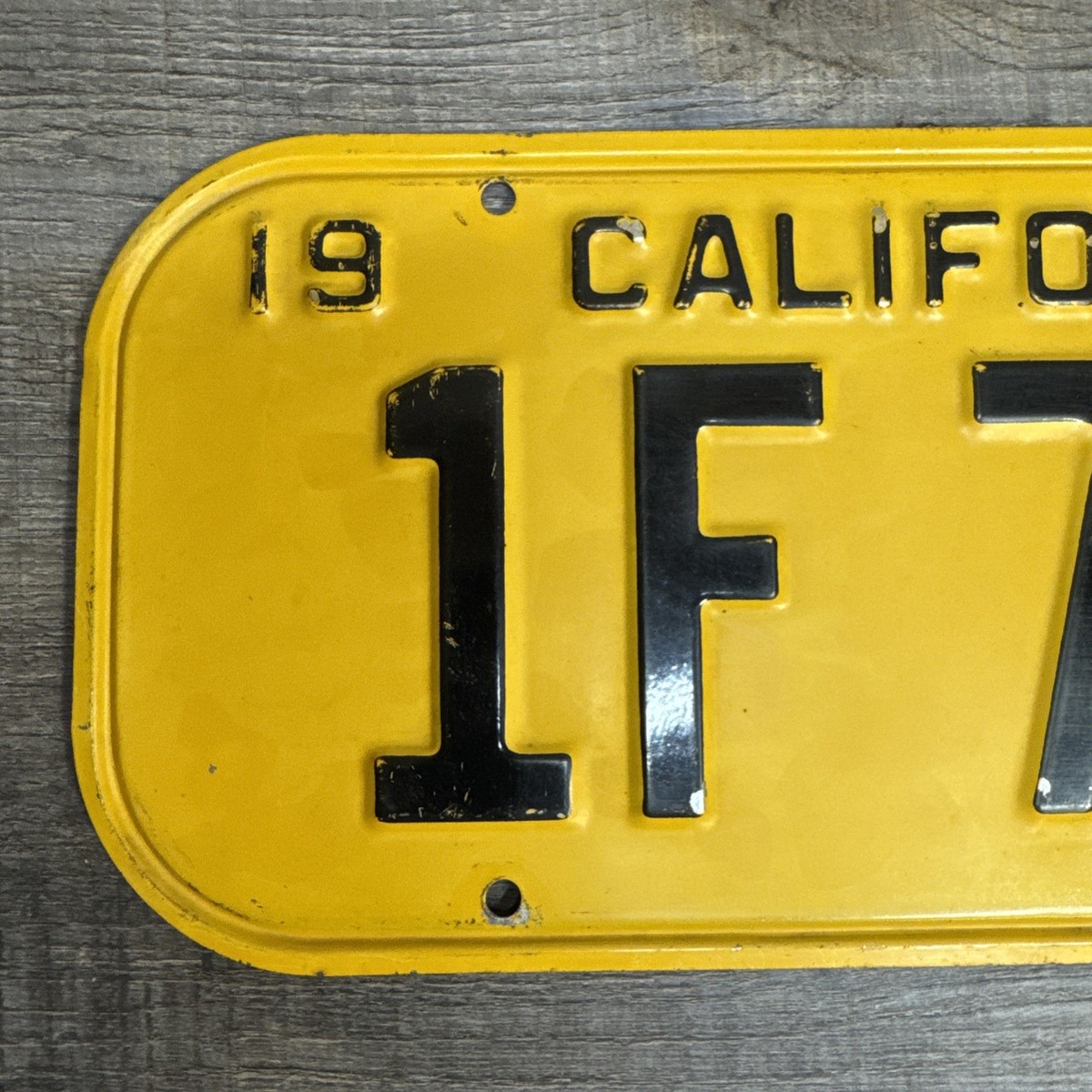 1940 Black And Yellow California License Plate Original 1F 775 DMV