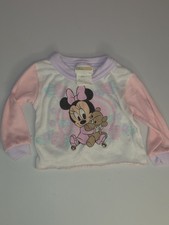Vintage Disney Pajama Shirt Infant 12 Months Pink Baby Minnie