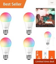 4-Pack SYLVANIA Smart LED Bulbs, 60W Equivalent, Multicolor Dimmable Lights