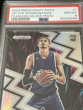 2023 PANINI PRIZM DRAFT PICKS FEARLESS SILVER PRIZM VICTOR WEMBANYAMA RC PSA 8