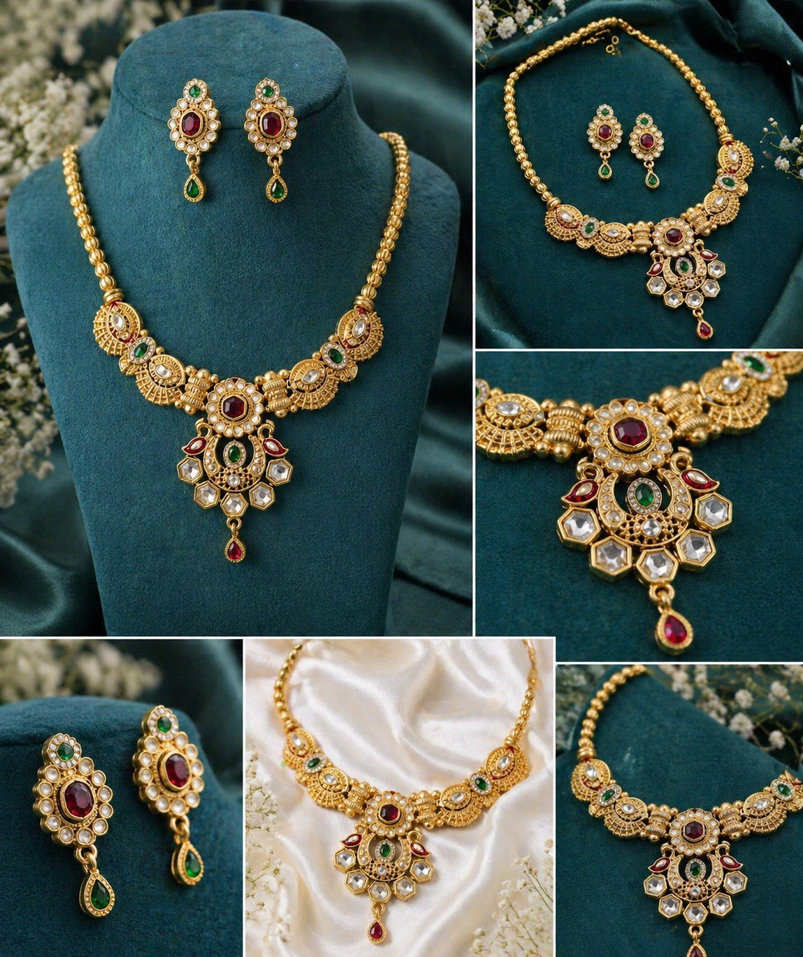 Exquisite Heritage Necklace Set with Matching Earrings