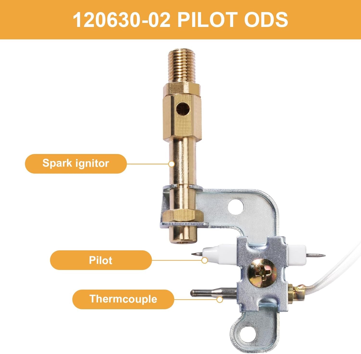 120630-02 Pilot ODS Assembly,Thermocouple Replacement Part for Vent Free Natural