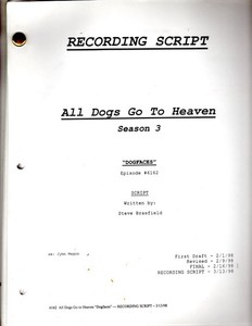 All Dogs Go To Heaven TV Original Recording Script S3 Ep6162 "Dogfaces"