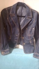 LOUIS VUITTON Tailored Denim Jacket Blue Cotton Blazer Stitch New wot Size 38