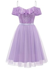 Lavender Sequin Tulle Prom Dress Teen Girls Size 12 Sparkly Formal Party Outfit