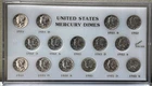 1941-1945 P,D,S MERCURY DIME SET in Capital Holder- ALL BRILLIANT UNCIRCULATED