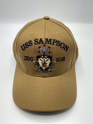 The Corps USS Sampson DDG 102 Logo Beige Baseball Cap Hat One Size