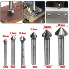 6X/set 90 Degree 3 Flutes HSS Countersink Drill Bit Chamfering Tool 6.3-20.5mm