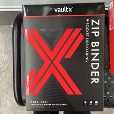 VaultX Black/Red Pokemon SV10 First Edition - 9 Pocket Exo-Tec Zip Binder - NEW