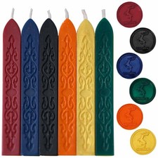 6PCS Sealing Wax Candle, Wax Seal Stick with Wick for Making Gift Wrapping We...