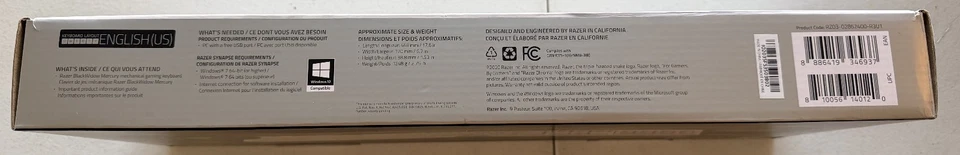 NEW SEALED Razer BlackWidow Chroma RGB Green Key Switches Keyboard Mercury White - Image 3 of 4