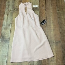 Express Women's NEW Pink Black Lace Fully Lined Date Night Halter Dress Sz 6