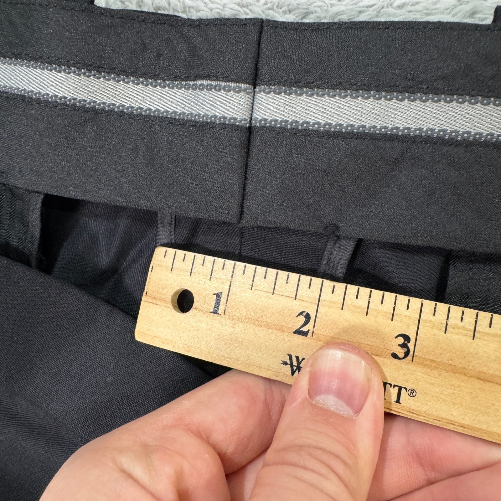 NEW Nordstrom Tech Smart Trim Fit Black Wool Spandex Dress Pant Mens 36 Unhemmed