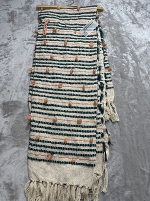 Max Studio Home Decorative Throw Multicolor Textured Puffs 50'' X 60   NWT
