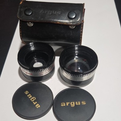 (c24) Argus Supplementary Wide Angle & Telephoto Lens Set with Case & Caps
