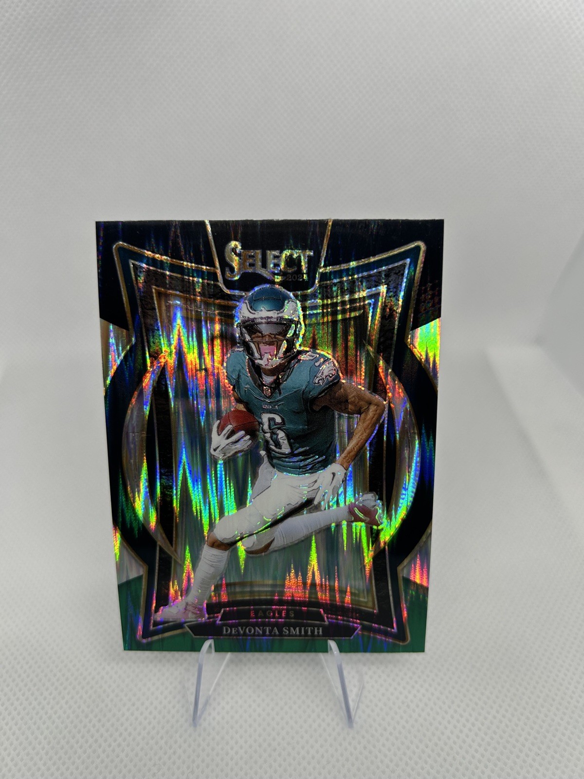 2024 Panini Select - Concourse Devonta Smith #51 Green & Black Shock Prizm