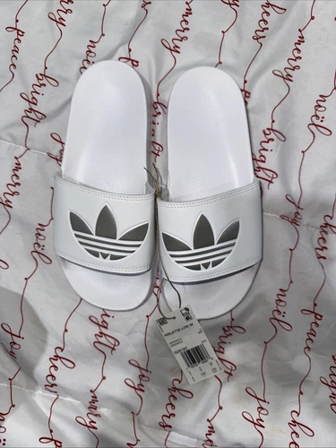 Scarpe sandali Adidas Adilette Lite Slides bianco argento (taglia: 6 donna)