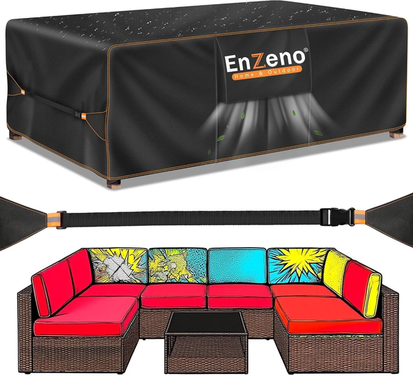 Enzeno Abdeckung GartenmöBel Wasserdicht 280X220X90Cm, LoungemöBel Abdeckung Win-image