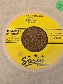 45 RPM Stanley Brothers STARDAY EP 184 Rank Stranger 3 M