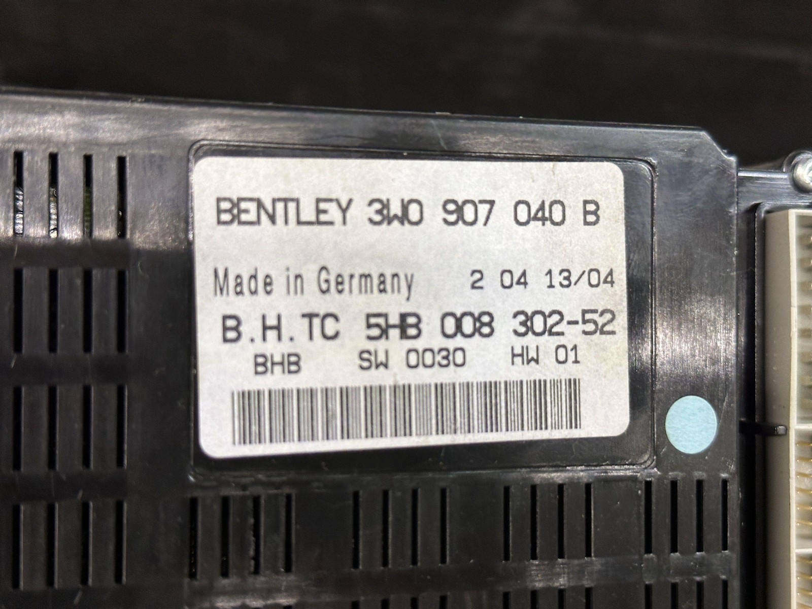 03-07 BENTLEY CONTINENTAL HEATER HVAC CLIMATE CONTROL MODULE ID 3W0907040B