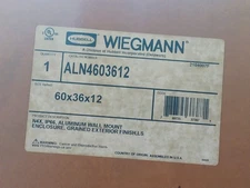 WIEGMANN ALN4603612 WALL-MOUNT ENCLOSURE 60x36x12 NEMA 4X SINGLE DOOR NEW IN BOX