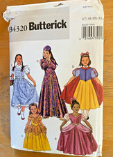 COMPLETE Pattern Butterick 4320 UNCUT 5 Girls Princess Costumes Sizes 7-14