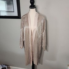 VICTORIA'S SECRET Shine Pleat Kimono Robe Wrap Tie SIZE M/L Gold - no belt
