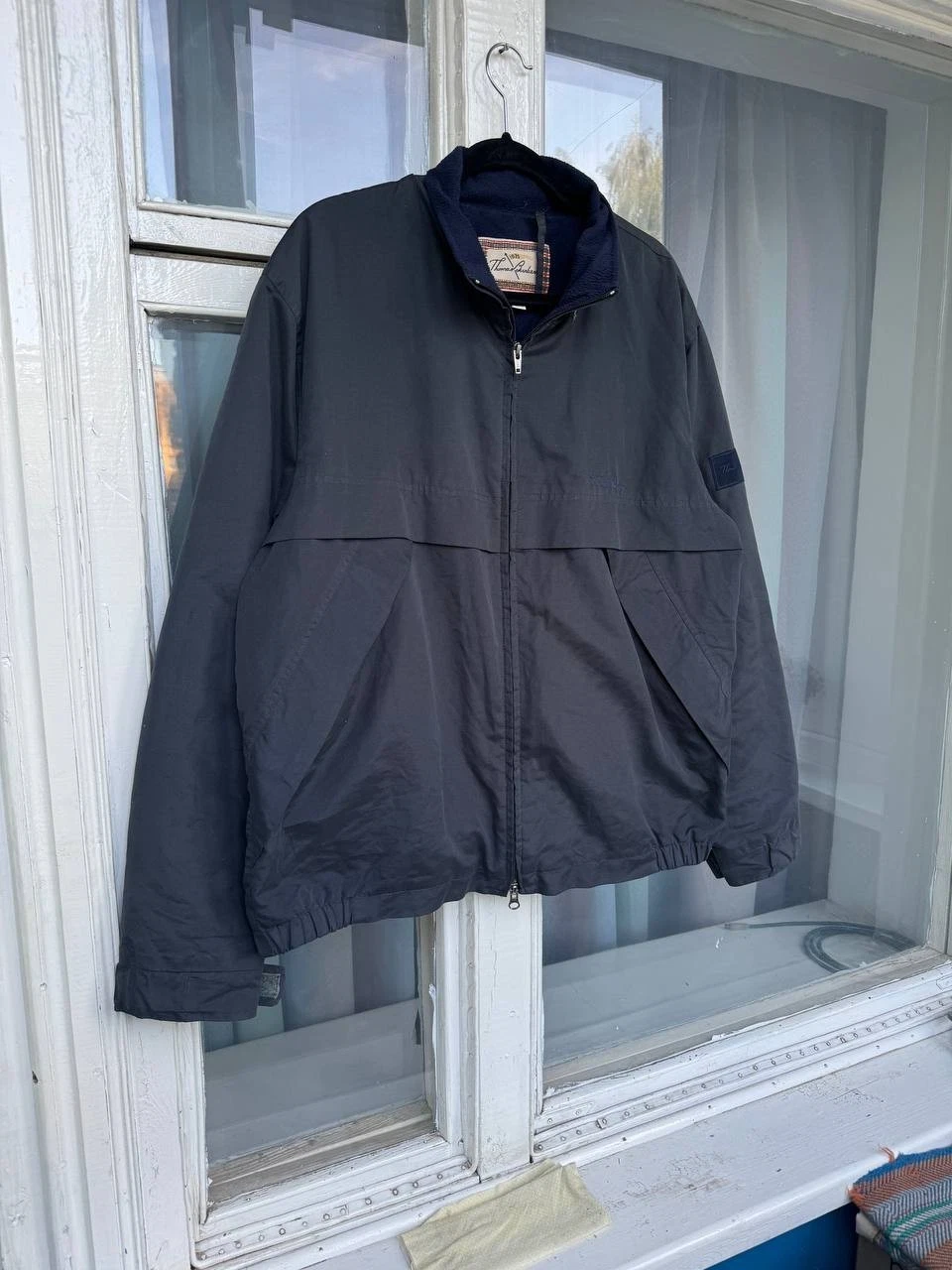 Cappotto giacca foderato in pile Thomas Burberry taglia L elegante casual