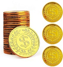 TCOTBE 100 Pcs Gold Pirate Coins Doubloons for Treasure Hunt Small,