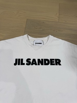 Jil Sander Big Logo T-Shirt Mens Size L Relaxed Fit White Short