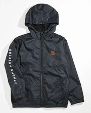Boys Tween Brixton Supply Windbreaker Jacket Size Medium Black Hood Pockets