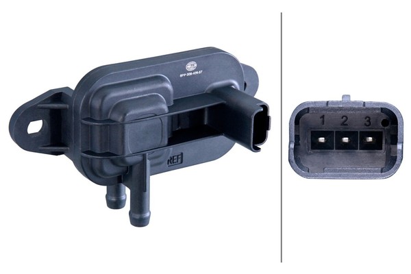 Sensor Abgasdruck Hella 6PP 009 409 571 FÜR CitroËN DS Passend FÜR Fiat-image