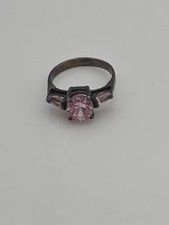VTG STERLING SILVER 925 PINK TOPAZ RING SIZE 5 2.5 GRAMS