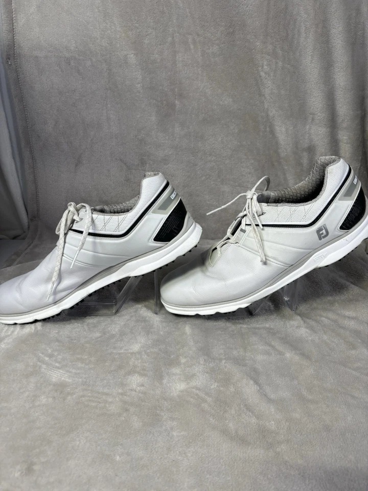 FootJoy Pro SL Carbon Spikeless Golf Shoes Men size 13 M White Leather 53079 - Image 3 of 4