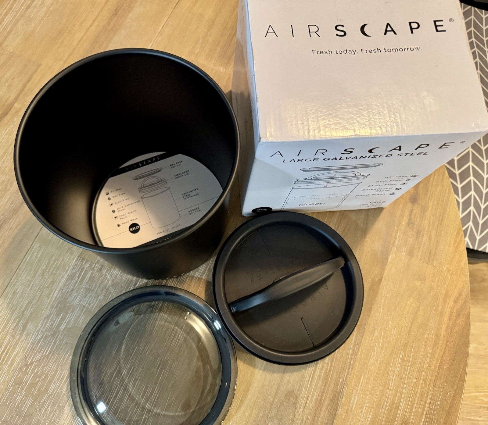 Planetary Design Airscape Kilo Coffee Storage Canister Large, Matte Black