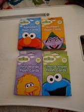 4 Sesame Street Flash Cards Learning First Words Numbers Colors Shapes Alphabet