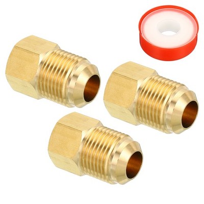 1/2 SAE Stecker x 1/4 SAE Buchse Messing Leuchte Rohr Fitting 3Pack