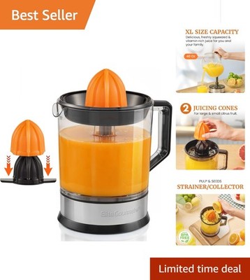 Electric Citrus Juicer Machine with 2 Cones for Big and Small Fruit, Pressure Ac