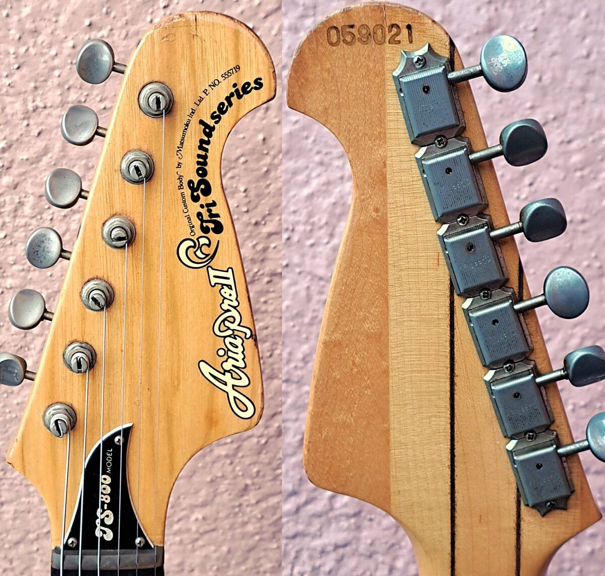 Electric Guitar Aria Pro II TS-800 Tri-Sound Series Ebony