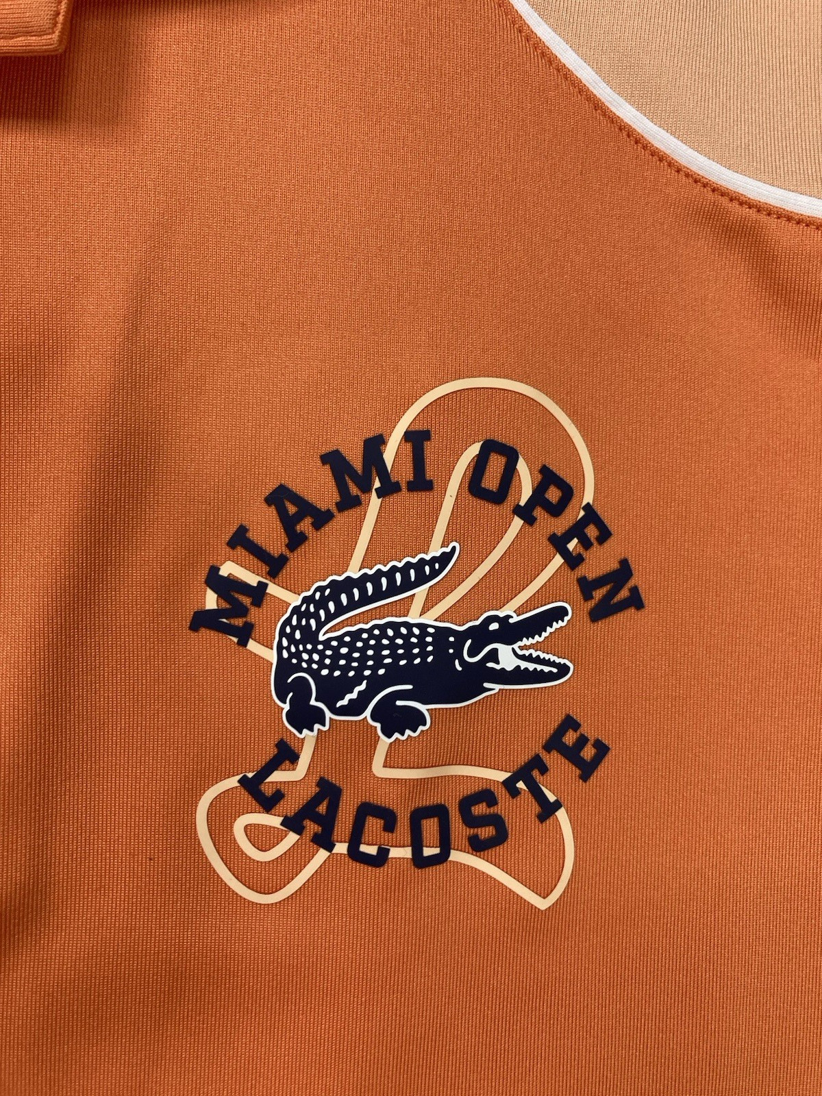 Lacoste Sport Miami Open Tennis Polo Shirt Men Size 4 Medium Orange Short Sleeve thumbnail 3