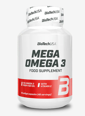Mega Omega-3 Softgel Kapseln | EPA & DHA Fischöl + Vitamin E | Herz & Gehirn