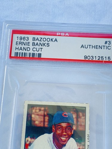 1963 BAZOOKA ERNIE BANKS PSA A HAND CUT CREASE FREE RAZOR SHARP CENTERED BEAUTY! - Picture 2 of 6