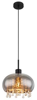 GLOBO H1 CORRY Hängeleuchte Metall schwarz matt, 1x E27 LED, 120 cm, IP20, rauch