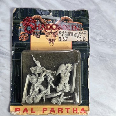 Ral Partha Shadowrun Shadow Run Go-Gangers 2 Bike 4 Figuren 20-507 - Sealed