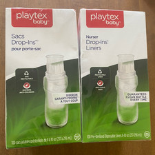 Playtex Baby Drop-Ins Liners, 8 - 10oz- 100 Count boxes x 2 New  Sealed USA